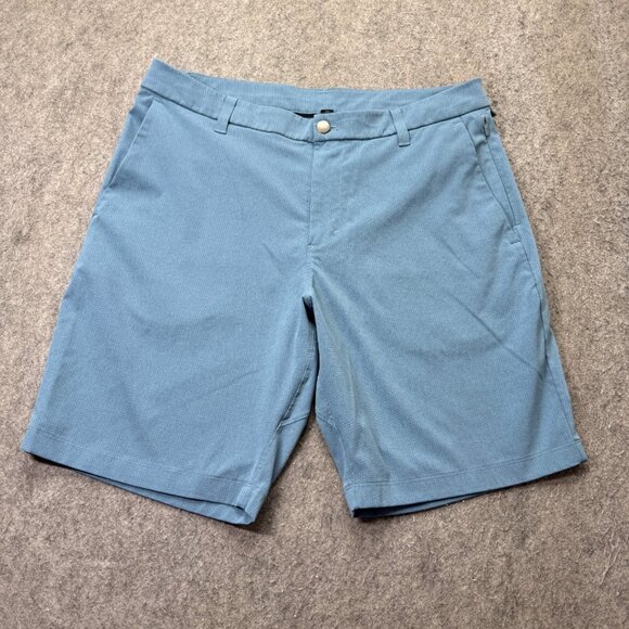 Lululemon Commission Shorts Men 34 Blue Stretch 9" Chino Bermuda Classic Fit b82 - Picture 1 of 15